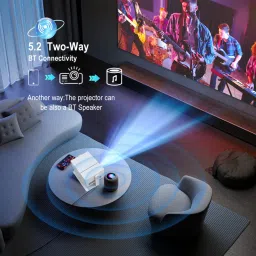 AUN 4K Netflix Certified Q9 Max Pro Smart Projector, 14000 Lumens (3500 lm / 1 Speaker / Wireless / Remote Controller) Portable Projector image 2