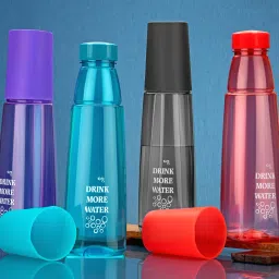 Multicolor Drink More Kip Sip 1L Water Bottle With Cool Glass 1000 ml Bottle With Drinking Glass-21