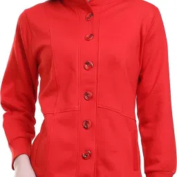 Fleece Woollen Blend Solid Coat For Women-image-5