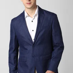 Men Checkered Single Breasted Formal Blazer-image-108
