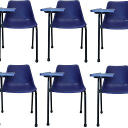 Student Chair With Writing Pad, Heavy Density Pipe, Anti Skid Buffer in Blue Color (Set of 6) And 1 Year Warranty NA Study Arm Chair-image-34