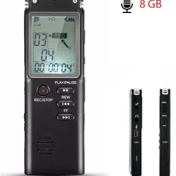 RENMAX Digital Voice Recorder MP3 Player Rechargeable 8GB with Collar Mic 8 GB Voice Recorder image 2