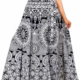 Women Printed Wrap Around Multicolor Skirt-image-16