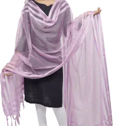 Art Silk Striped Purple Women Dupatta-image-96