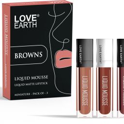 Liquid Mousse Lipstick Browns Matte Finish Mini Pack of 3, Waterproof Lipstick-4