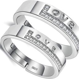 Copper, Silver, Stone, Brass Cubic Zirconia, Diamond Silver, Platinum Plated Ring Set-image-55