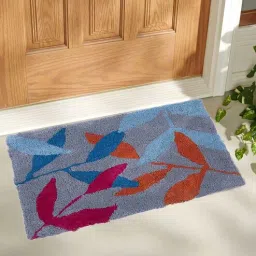 aazeem Red Floral Cotton 24x16 Inches AntiSkid Door Mat (1Pc)-picture-10