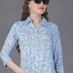 v-mart Women Regular Fit Printed Spread Collar Casual Shirt-picture-19