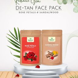 YASHU 100% Pure & Natural Rose Petals & Sandalwood Powder Combo for Natural Glow 100g Each-17