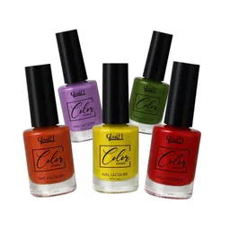 GLAM21 Set of 5 Color School Long Lasting Nail Lacquer 11 ml Each - Combo 06 image 1