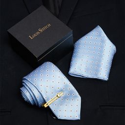 LOUIS STITCH Men Silk Necktie Accessory Gift Set-31