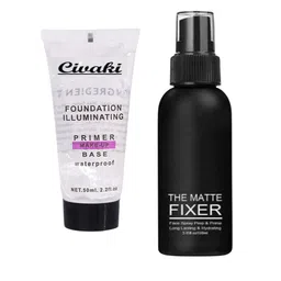CIVAKI Set Of 2 Foundation Illuminating Waterproof Primer - 50ml & Makeup Fixer -100ml image 1