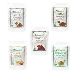HENNAHUB Set Of 5 Amla, Reetha, Shikakai, Bhringraj & Hibiscus Powder Hair Mask-40