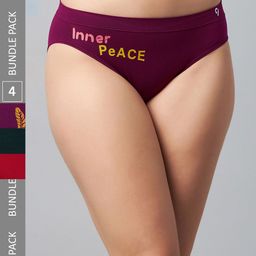 C9 AIRWEAR Women Pack Of 4 Printed Seamless 4-Way Stretch Hipster Briefs-image-27
