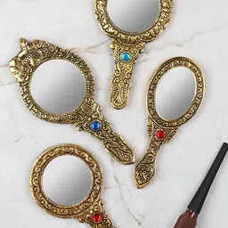 NM Beige 4 Pieces Designed Hand Mirror-image-86
