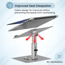 Portronics Twister Portable Laptop Stand – A foldable laptop stand with a 360° rotating base, adjustable height, and a ventilated design for better cooling and comfort. image 4