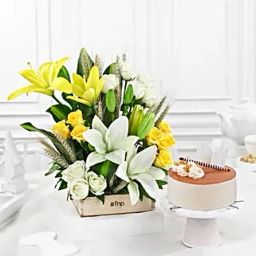 Elegant Bloom with Butterscotch Cake Combo-39