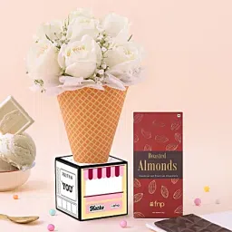 Vanilla Rose Bouquet N Chocolate Combo-22