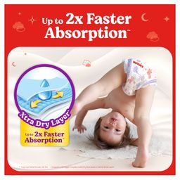 Huggies Dry Tape, Up to 2x Faster Absorption | Adjustable Tape Style Diapers L Size, 30 Diapers image 2