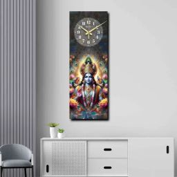 olive tree Multicolour Rectangle 24 Inches Wooden Wall Clock (Vishnu)-picture-25