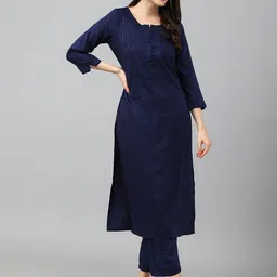 KALINI Striped Regular Kurta with Trousers-picture-38