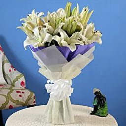 7 White Oriental Lilies Bouquet-image-53