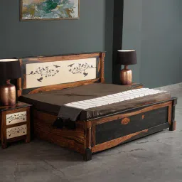 fabuliv Venetian Sheesham Wood Queen Size Bed in Dual Finish With Box Storage-picture-44