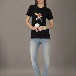 STHULAS Round Neck Printed Pure Cotton T-Shirt-45