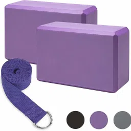 Bricks and Strap Set 2 Packs Eco Friendly Non Toxic with Belt Yoga Blocks-5
