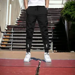 axolotl Men Solid Black Track Pants-picture-9