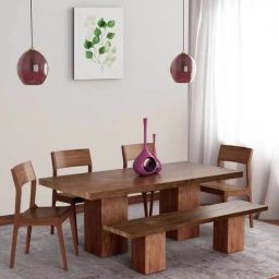 woodsworth from pepperfry Portland Solid Wood 6 Seater Dining Set In Premium Acacia Finish-picture-12