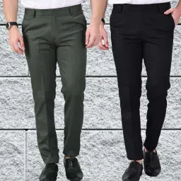 Men Regular Fit Multicolor Polycotton Trousers-image-14