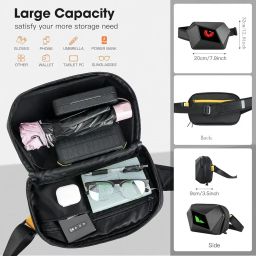 Delrin LED Sling Bag, APP Control LED Smart Bag Waterproof with Programmable and Color Screen Cycling Travel Daypack image 1