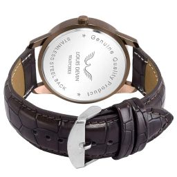 louis devin Leather Strap Analog Wrist Watch for Men image 2