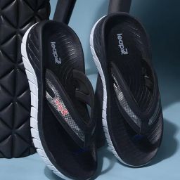 liberty LEAP7X AUSTIN Bin Thong For Men With PU Upper | Comfortable Sole Flip-Flop Slipper | Stylish & Light Weight | Soft Footbed | Daily Use Chappal | Slip-on Closure - Black image 1
