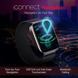 timex iConnect Navigator 1.83"(4.6cm) Display with Turn by Turn Navigation & BT Calling Smartwatch for Unisex - TWIXW904T image 4
