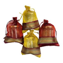 kriwin Pack of 100 pcs Tissue Drawstring (18 cms X 12 cms) Potli/Bag image 5