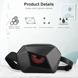 Delrin LED Sling Bag, APP Control LED Smart Bag Waterproof with Programmable and Color Screen Cycling Travel Daypack image 3