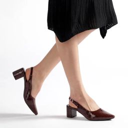 marc loire Women's Pointed Toe Block Heel Pumps with Adjustable Slingback for Office, Party and Formal Occasions image 1