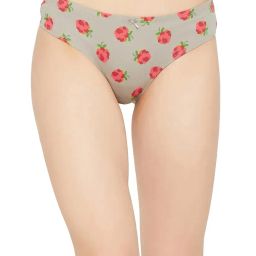 clovia Women's Cotton Pack of 3 Low Waist Printed Thong with Inner Elastic - Multicolor image 3