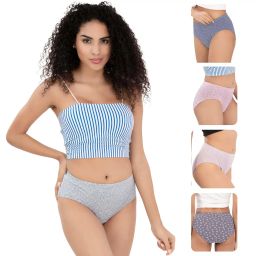trylo Women's Riza Inner Elastic Cotton Hipster Panties High Waist With Full Coverage (Loose Pack Of - 5 Assorted Prints May Vary) image 1