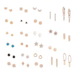 zaveri pearls Set Of 25 Gold Tone Smart Casual Wear Studs & Hoop Earrings For Women-ZPFK14053 image 4