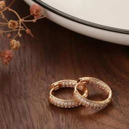shining diva fashion 18k Rose Gold Plated Latest Fancy Stylish Copper Zircon Bali Earrings for Women and Girls image 3