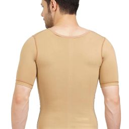 Gynecomastia Compression Vest with Short Sleeve| HIGH Compression| Front Zip and Hook Closer| Tomboy Chest Binder| Chest, Abdomen & Back Support for Men| image 1