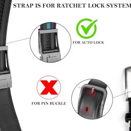 contacts Belt Ratchet Buckle Strap Only – Waist Size Adjustable from 28" to 40" – Replacement Strap for Automatic Click Belts – No Buckle Included image 2