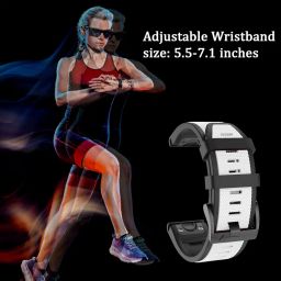 MYSNBKN Compatible with Garmin Fenix 5 Watch Band, 22mm Width Soft Silicone Replacement Strap for Fenix 5/ Fenix 5 Plus/ Fenix 6/ Fenix 6 Pro/ Forerunner 935, 945/ Approach S60 Smartwatch image 5