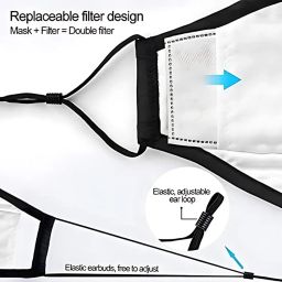 Yugan N99 Anti Pollution Reusable and Washable Face Masks with Replaceable N99 Filters, Unisex, With Valve image 4