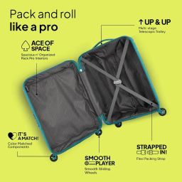 american tourister Ivy 68Cm Medium Hardside Polypropylene 4 Wheel Spinner Check-in Suitcase with Recessed TSA Lock & Color-Matched Components for Women & Men - Spring Green image 3