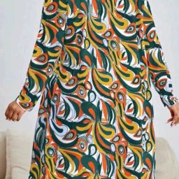 plus curvves Plus Size 3-Piece Tropical Print Drawstring Bikini Set with Matching Cover-Up - XL - 8XL image 3