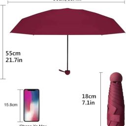 alexvyan Mini Umbrella with Case (Manual Open) Compact Travelling Umbrella, Polyester & UV Protection Fabric for Summer/Anti-Slip Handle- Use in Rain & Summer- 6 Frame for Men & Women image 5